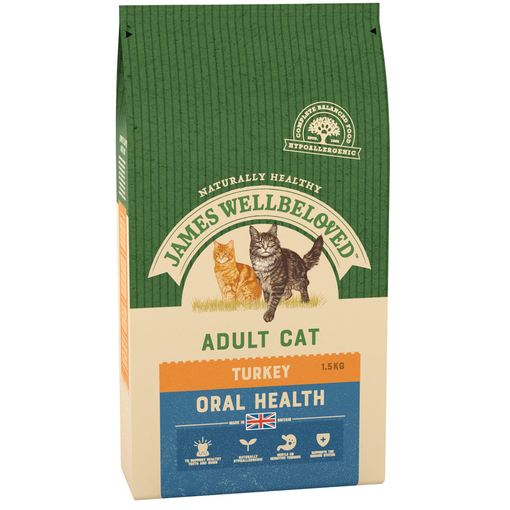 James Wellbeloved Cat Adult Oral Care Turkey & Rice Dry Cat Food