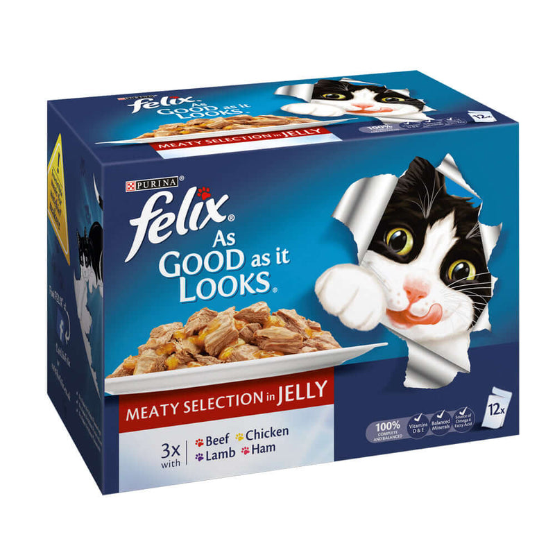 Felix As Good As It Looks Meat Selection Pouch Wet Cat Food