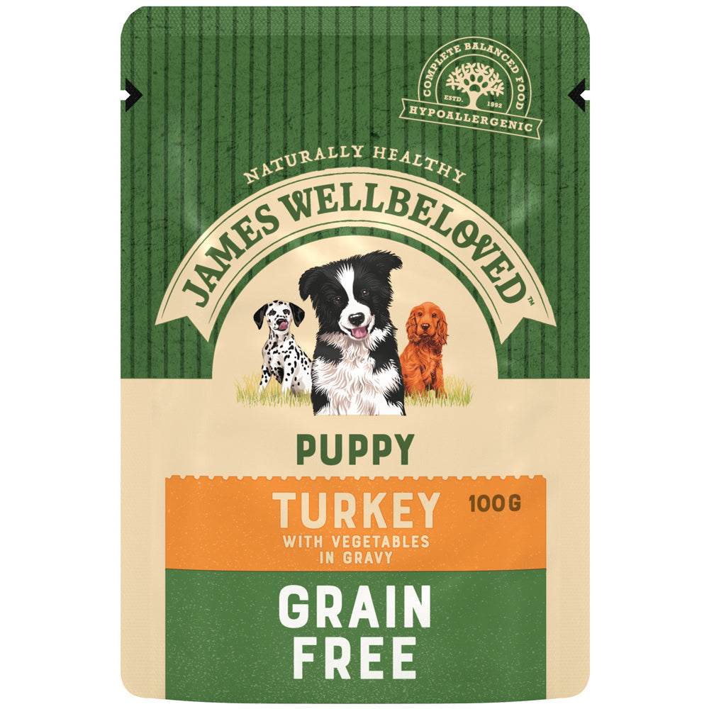 James Wellbeloved Puppy Grain Free Turkey Pouch Dry Dog Food