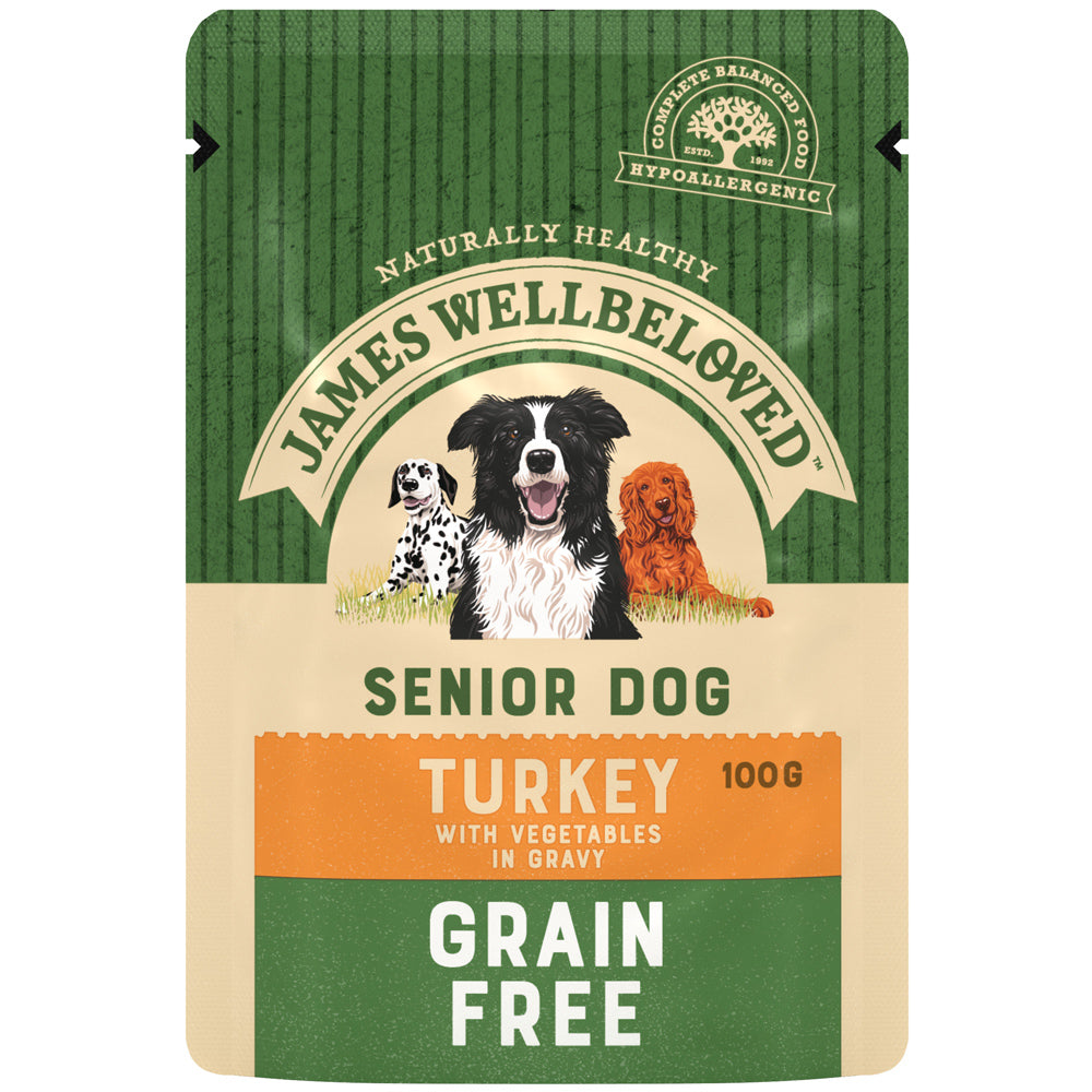 James Wellbeloved Dog Senior Grain Free Turkey Pouch Wet Dog Food