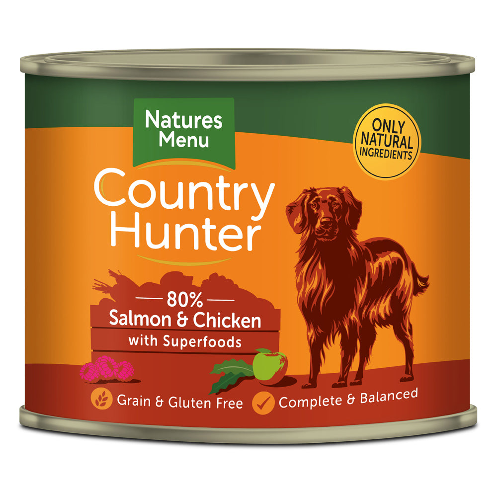 Natures Menu Country Hunter Dog Salmon & Chicken with Superfoods Tins Wet Dog Food