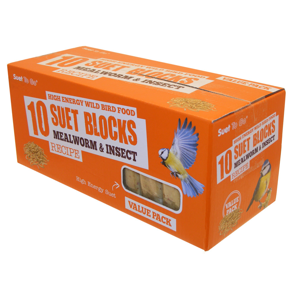 10 x 300g box of Suet To Go Mealworm Suet Blocks