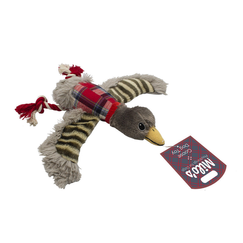 Milo's Red Check Goose Dog Toy