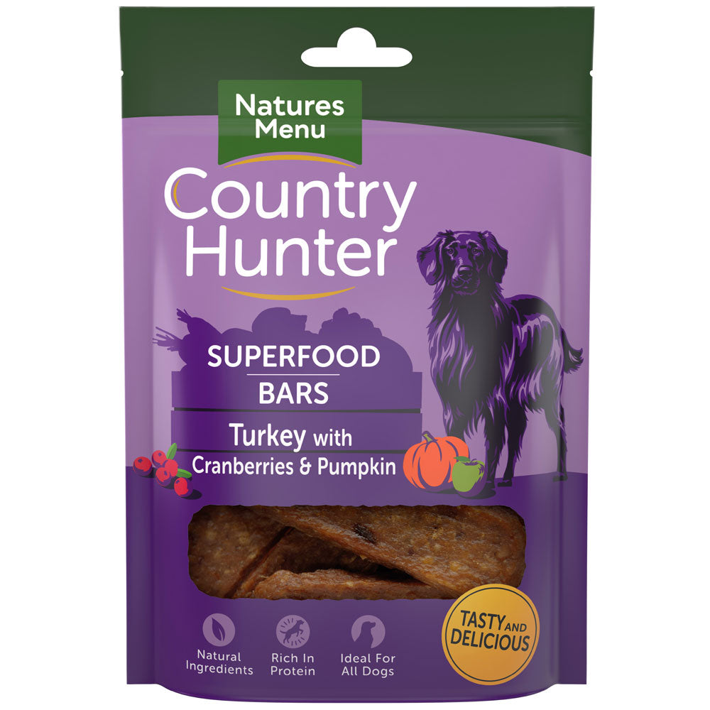 Natures Menu Country Hunter Superfood Bars Turkey With Cranberries & Pumpkin