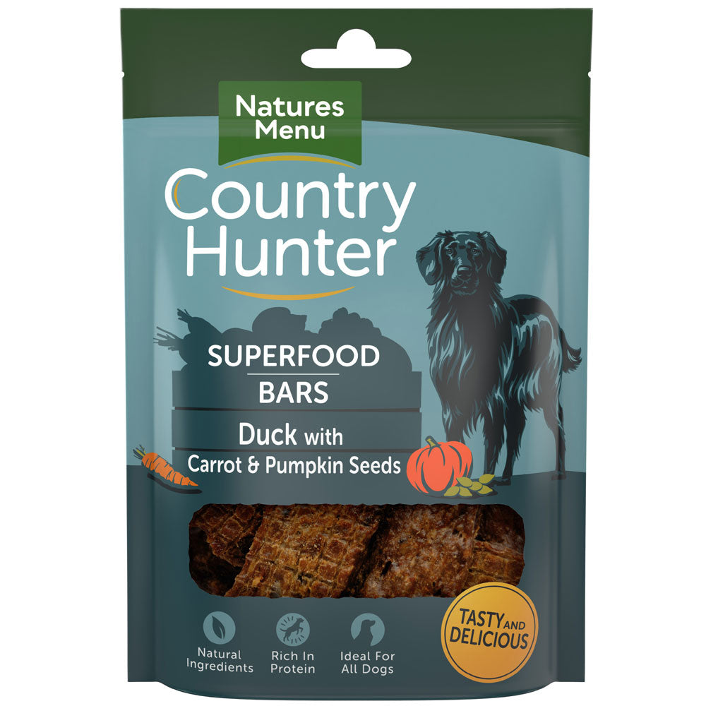 Natures Menu Country Hunter Superfood Bars Duck with Carrot & Pumpkin Seeds